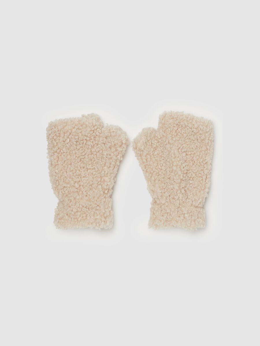 Half-finger gloves in sherpa_0