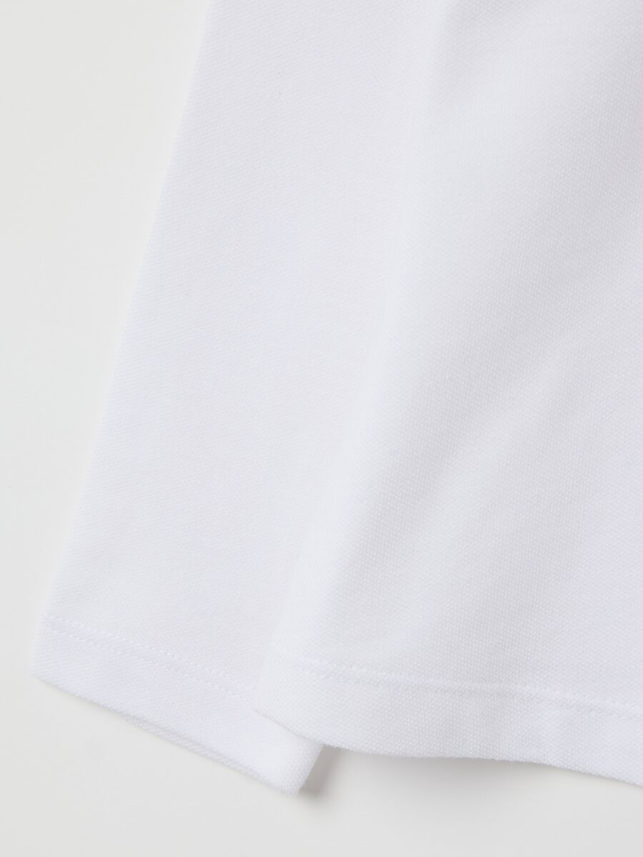 Girls' white pure cotton polo, regular fit_2