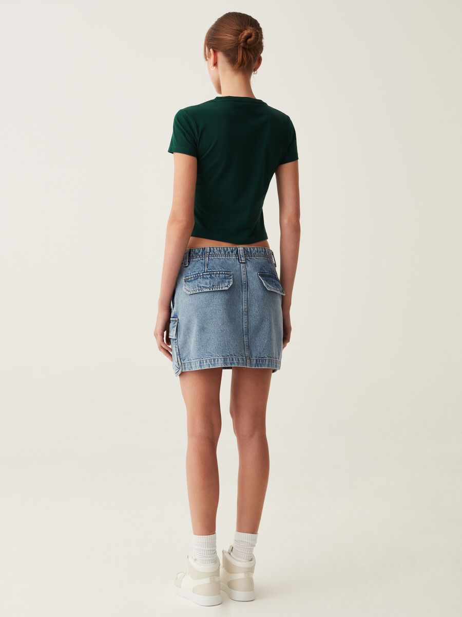 Minigonna cargo in denim_2