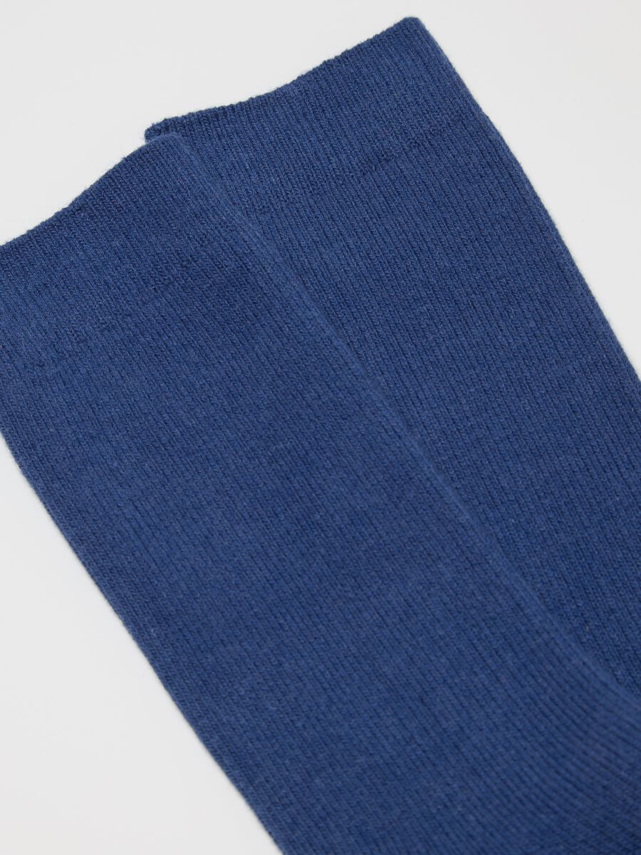 Calze midi blu in misto cotone_1