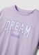Girls&rsquo; purple short pyjamas in 100% organic cotton with slogan_2