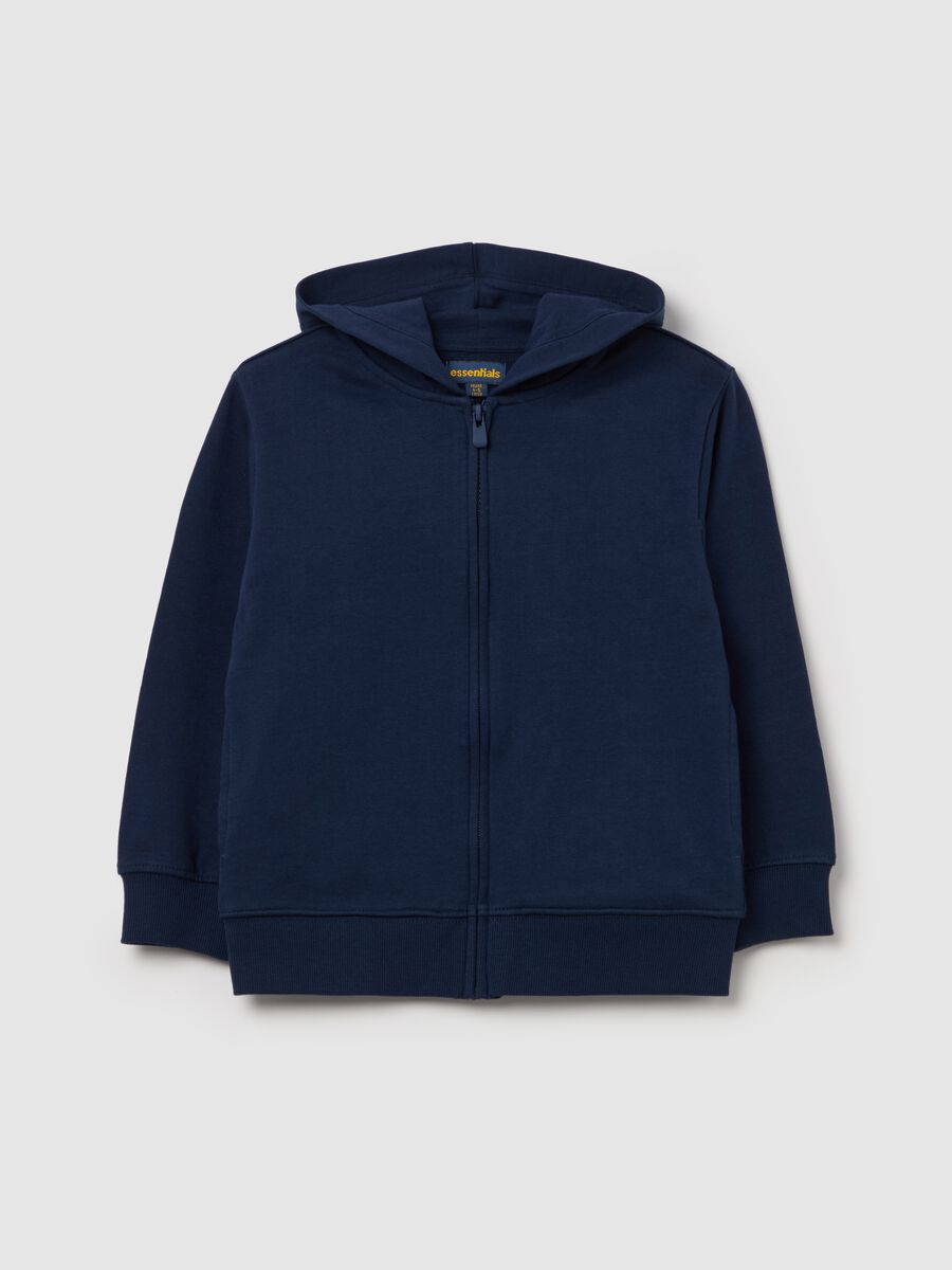 Full-zip sweatshirt in French terry with hood_0