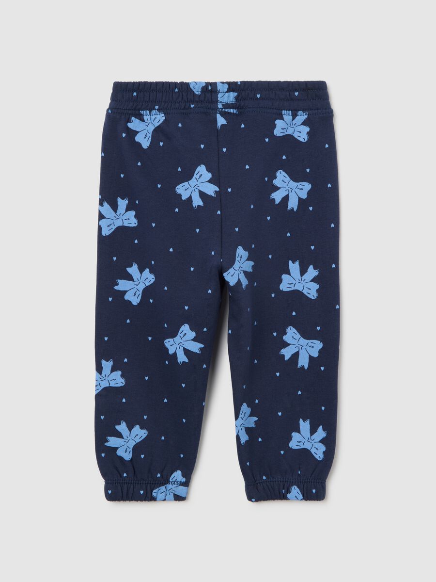 Blue pure cotton girl's trousers with regular fit_1