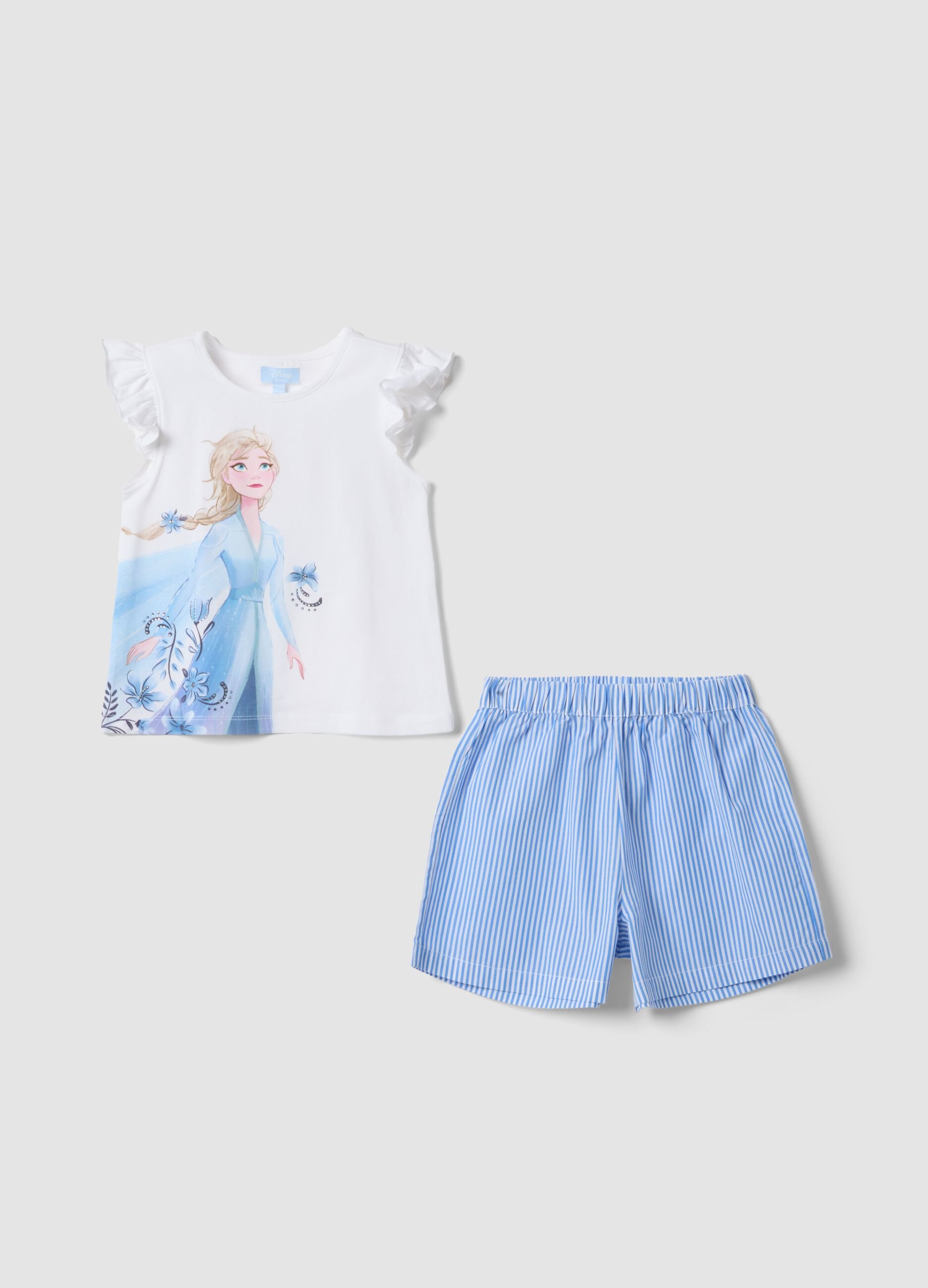 Girls&rsquo; multicolour stretch cotton set with Frozen print