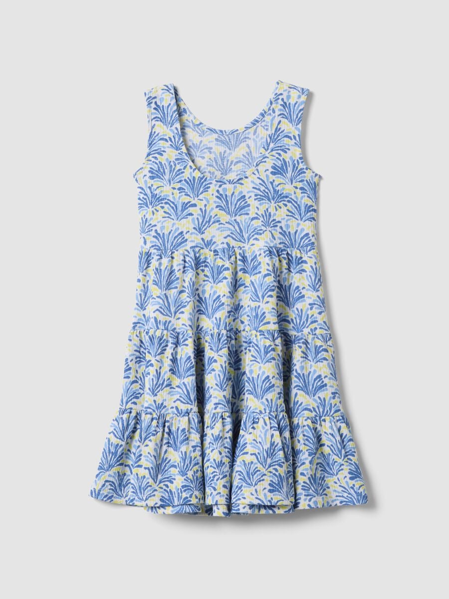 Light blue stretch dress with all-over print_1