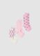 Tripack di calze midi rosa in cotone organico elasticizzato_0