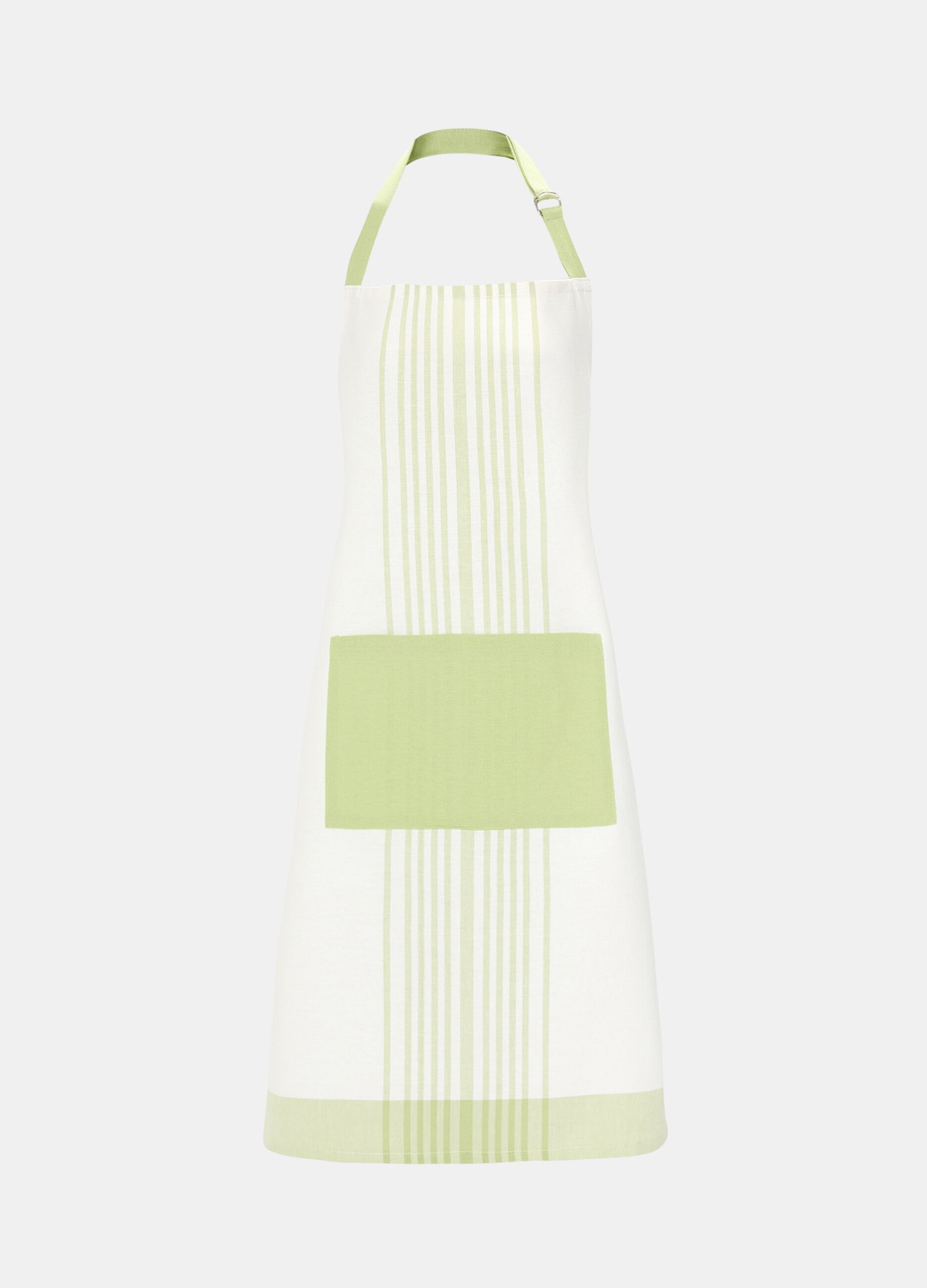 100% cotton striped apron with pocket