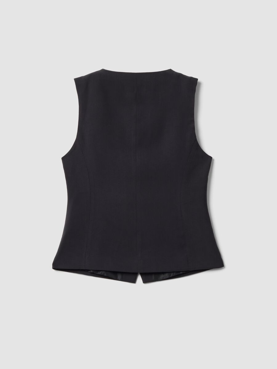 Gilet nero in misto viscosa slim fit_5
