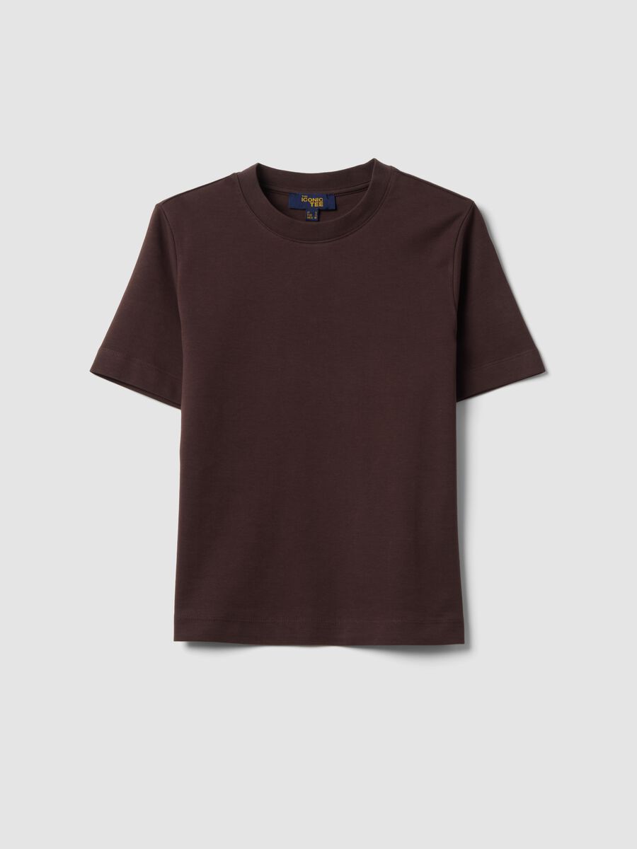 Brown relaxed-fit pure cotton short-sleeve T-shirt_4