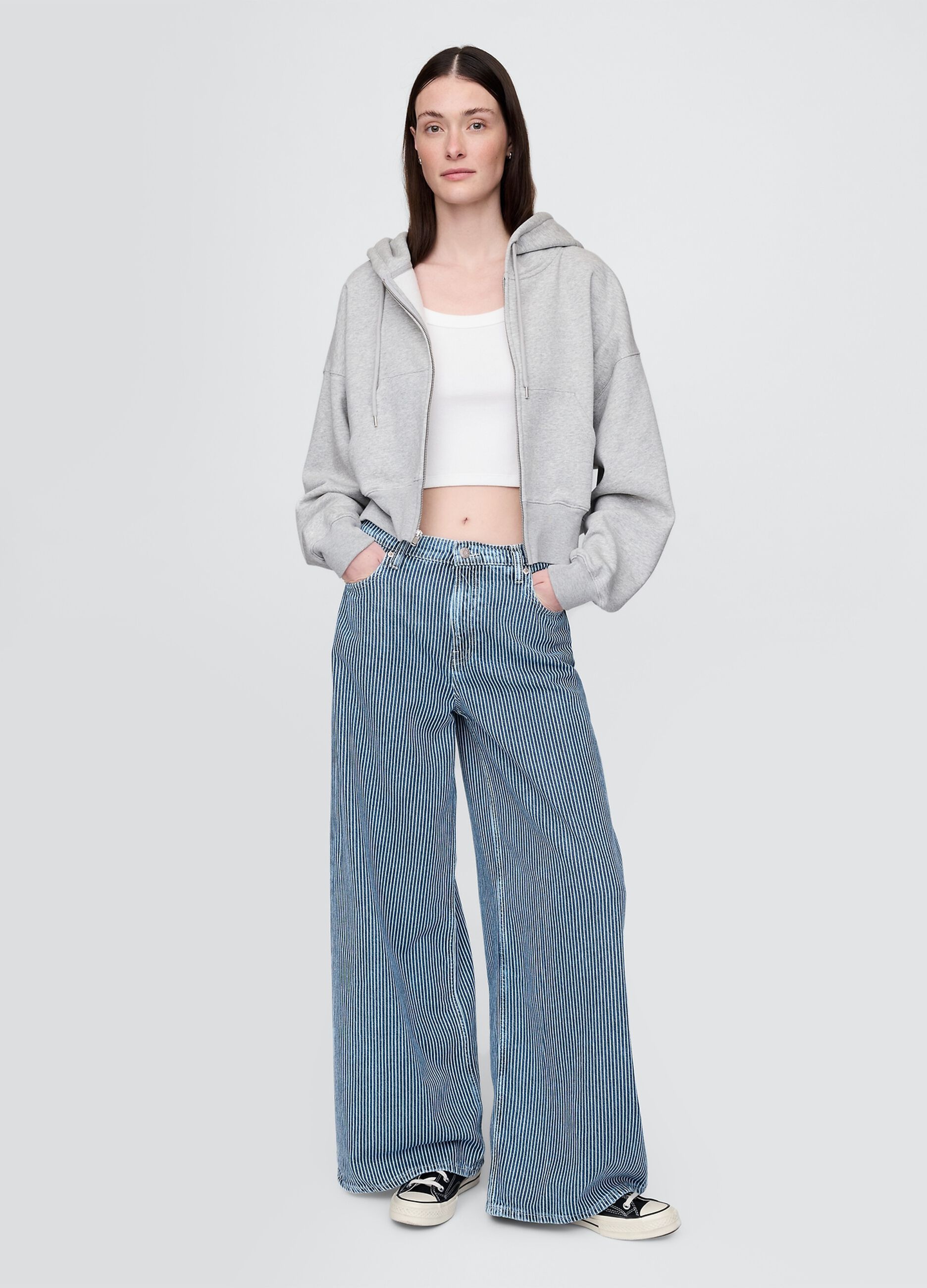 Gap Blue and White Striped Jeans in Cotton and Lyocell Blend