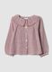 Camicia ecr&ugrave;, rosso bordeaux e rosa scuro in misto viscosa e cotone_0