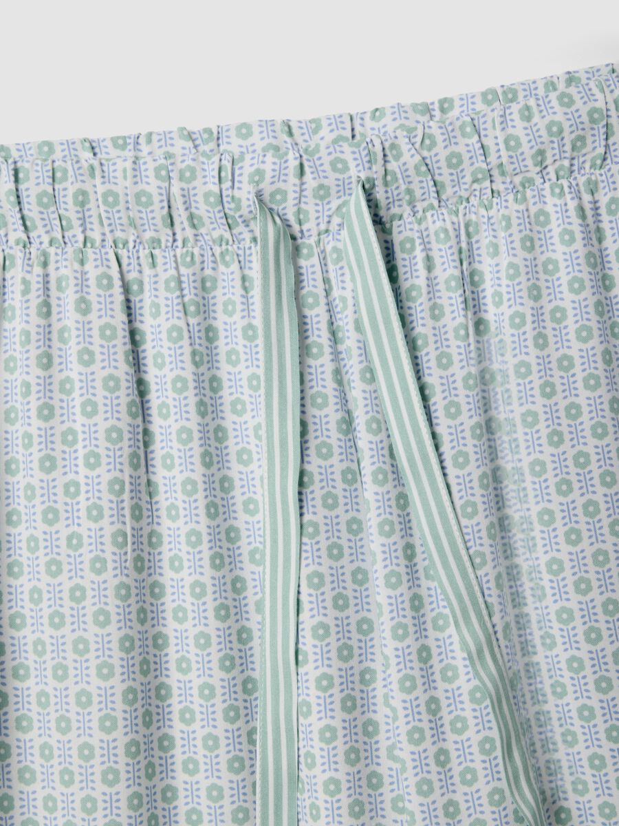 Multicolour pure viscose pyjama trousers with geometric pattern, regular fit_5