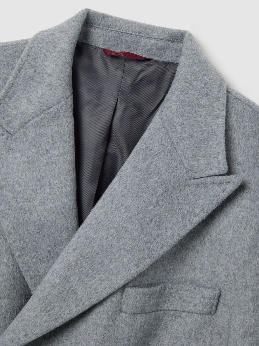 Grey double-breasted regular fit coat_1