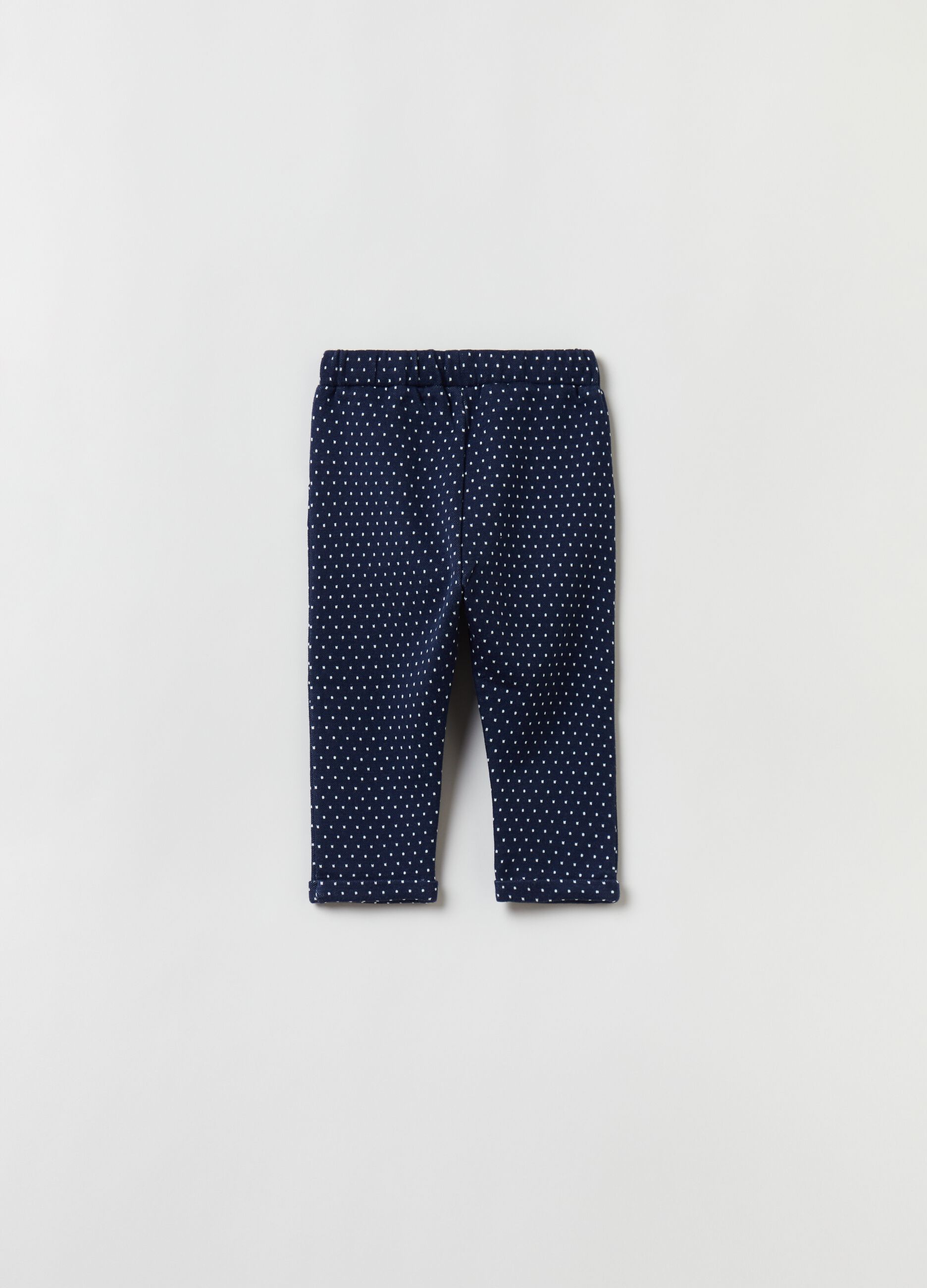 Pantaloni con motivo micro pois jacquard_1
