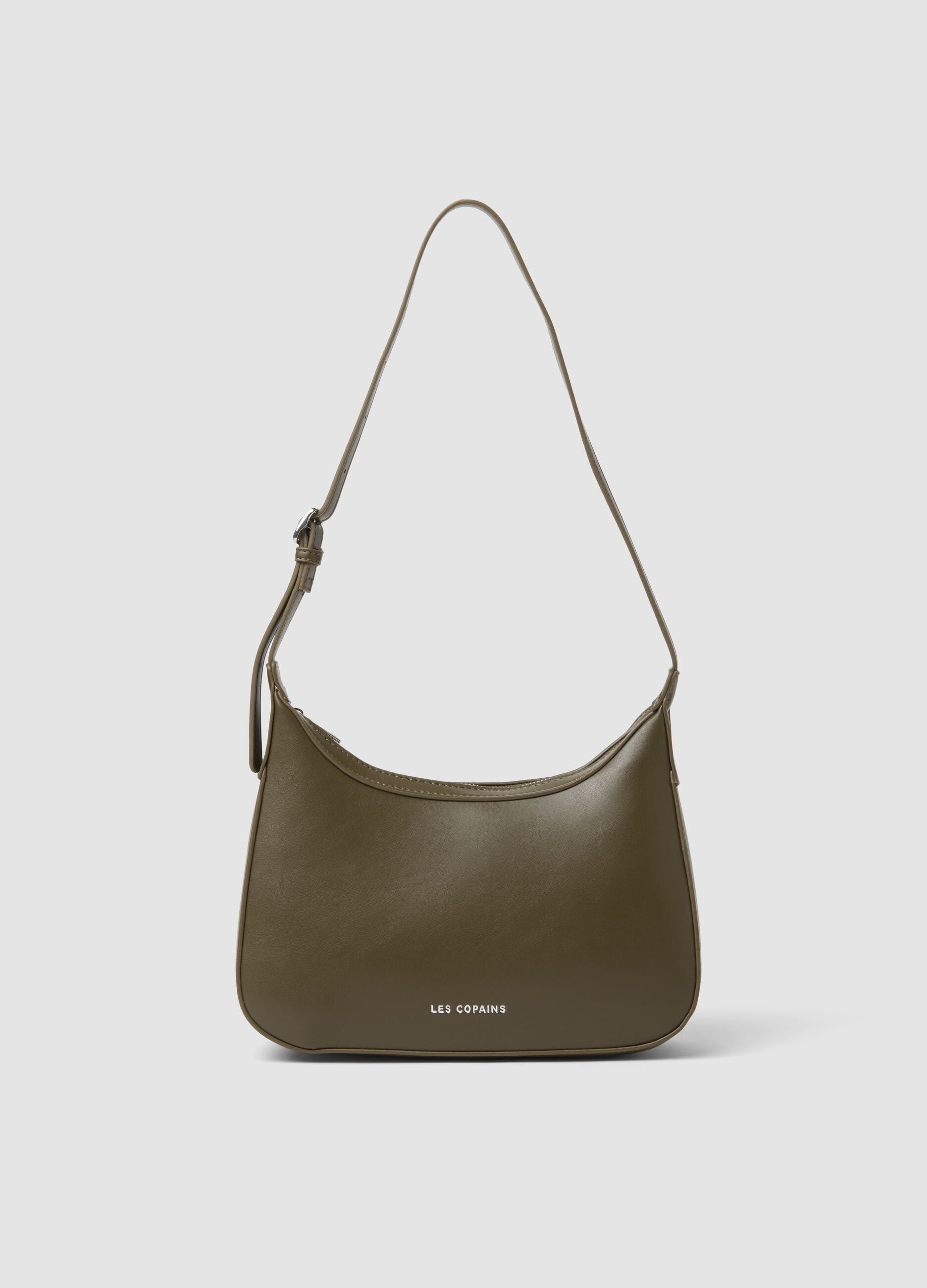 Green shoulder bag with adjustable strap