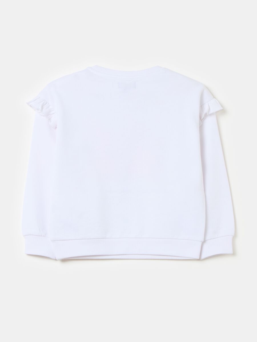 Sweatshirt in French terry with frills and print_1
