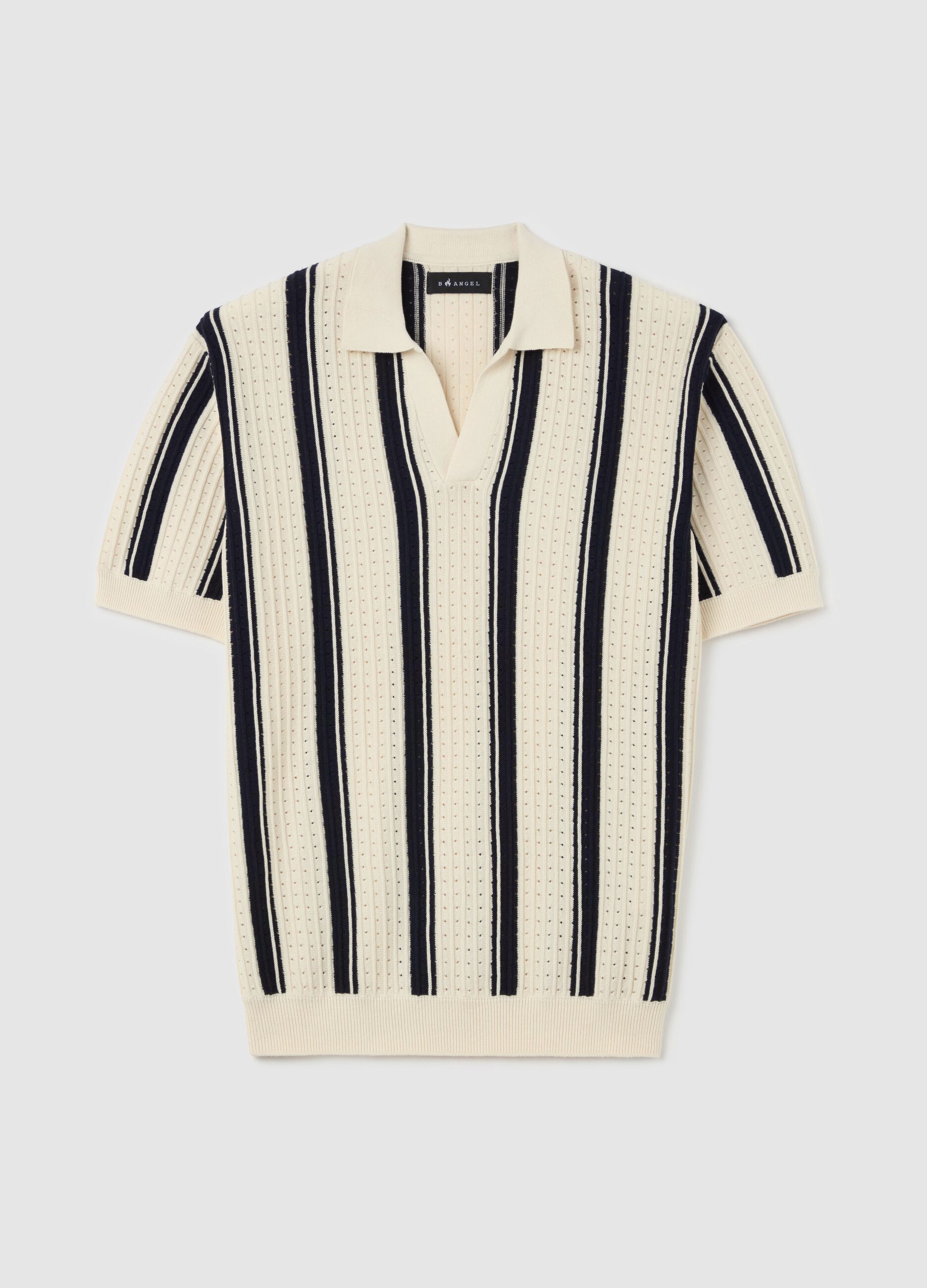 Maglia a righe con scollo a polo