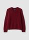 Red oversized V-neck jumper in stretchy mohair and merino wool_0