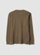 Brown pure cotton crew-neck T-shirt_2