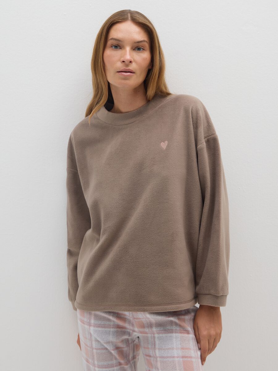 Brown Pyjama Top Regular Fit_1