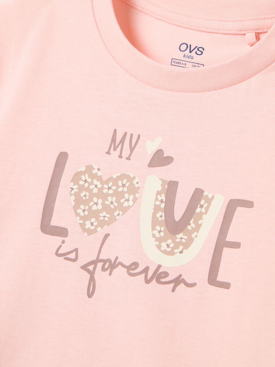 Girls' pink pure cotton regular fit T-shirt with print_2