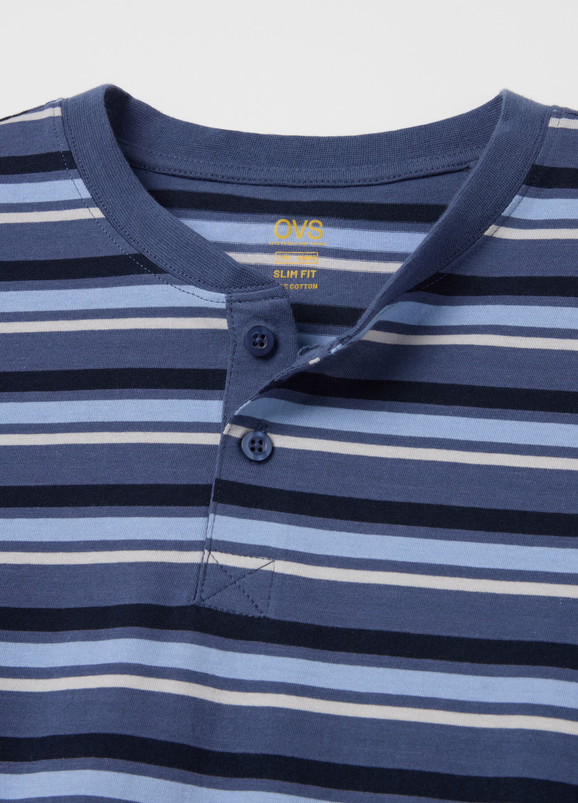 Long pyjamas with granddad neckline