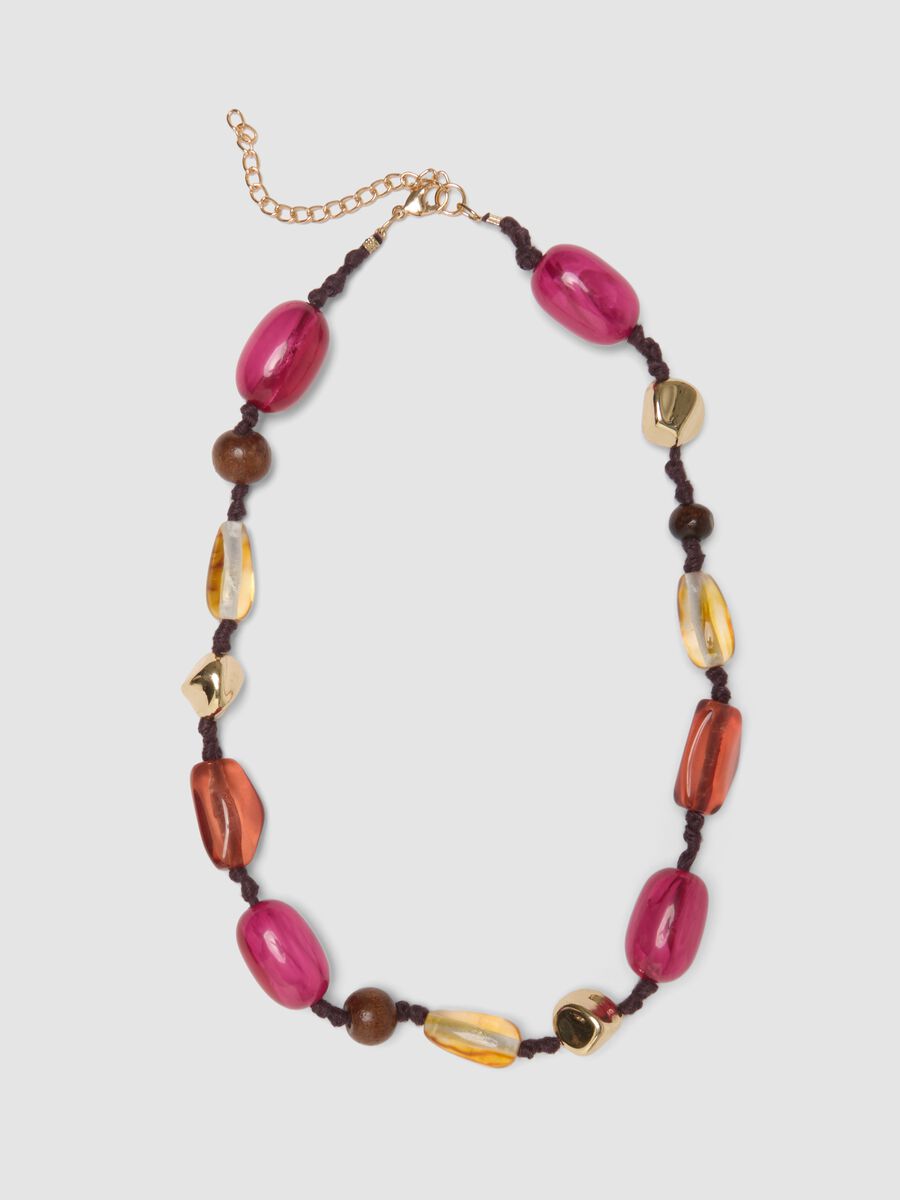 Pink Necklace with Decorative Beads_0