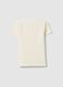 Beige pure cotton regular fit T-shirt with print for girls_1