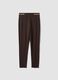 Leggings marroni in punto Milano di viscosa elasticizzata skinny fit_4