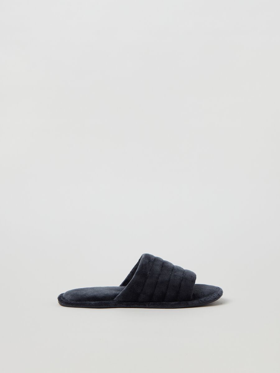Ciabatte in velour a fascia_0