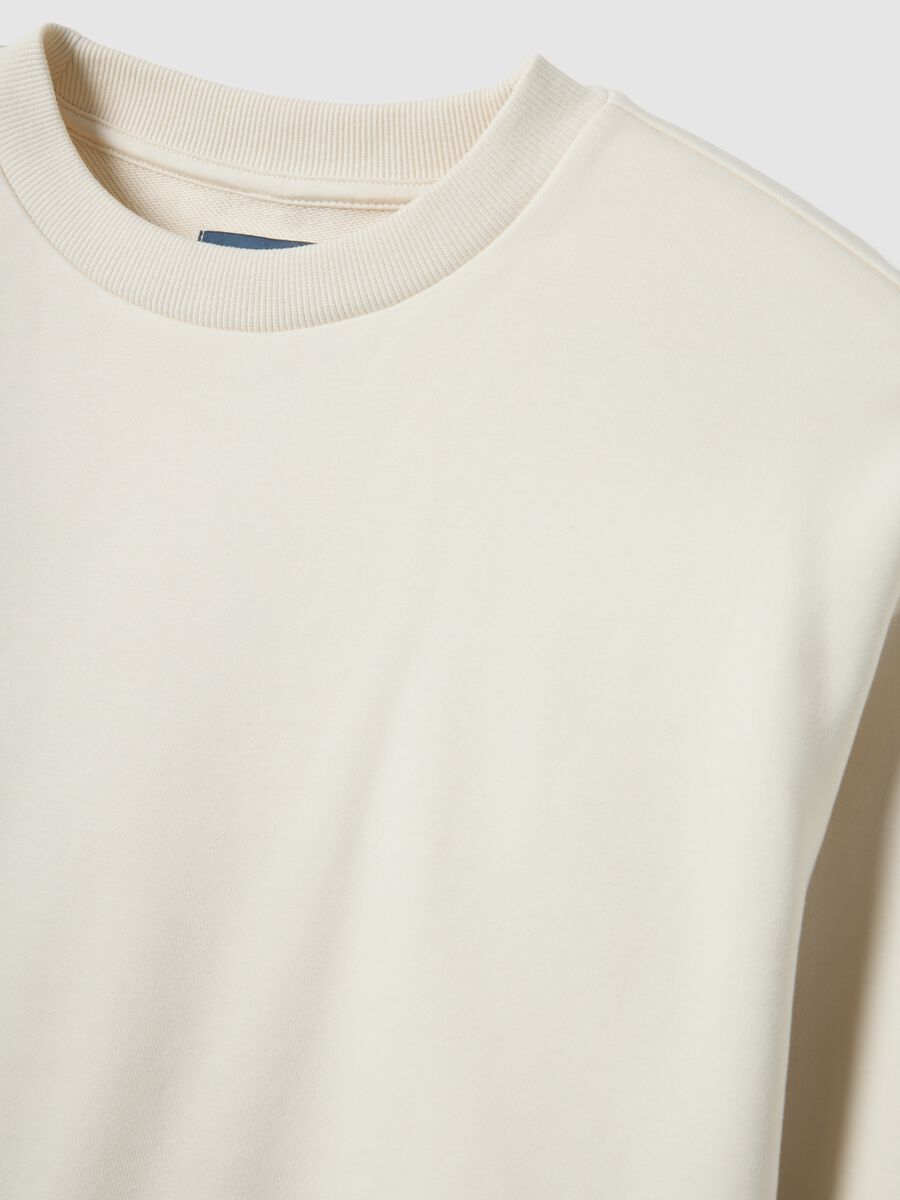 Felpa bianca girocollo regular fit_5