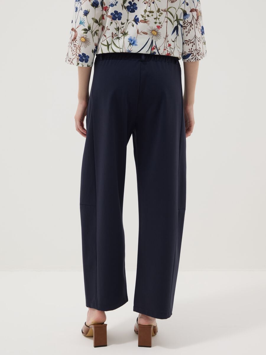 Pantaloni blu in cotone elasticizzato_2
