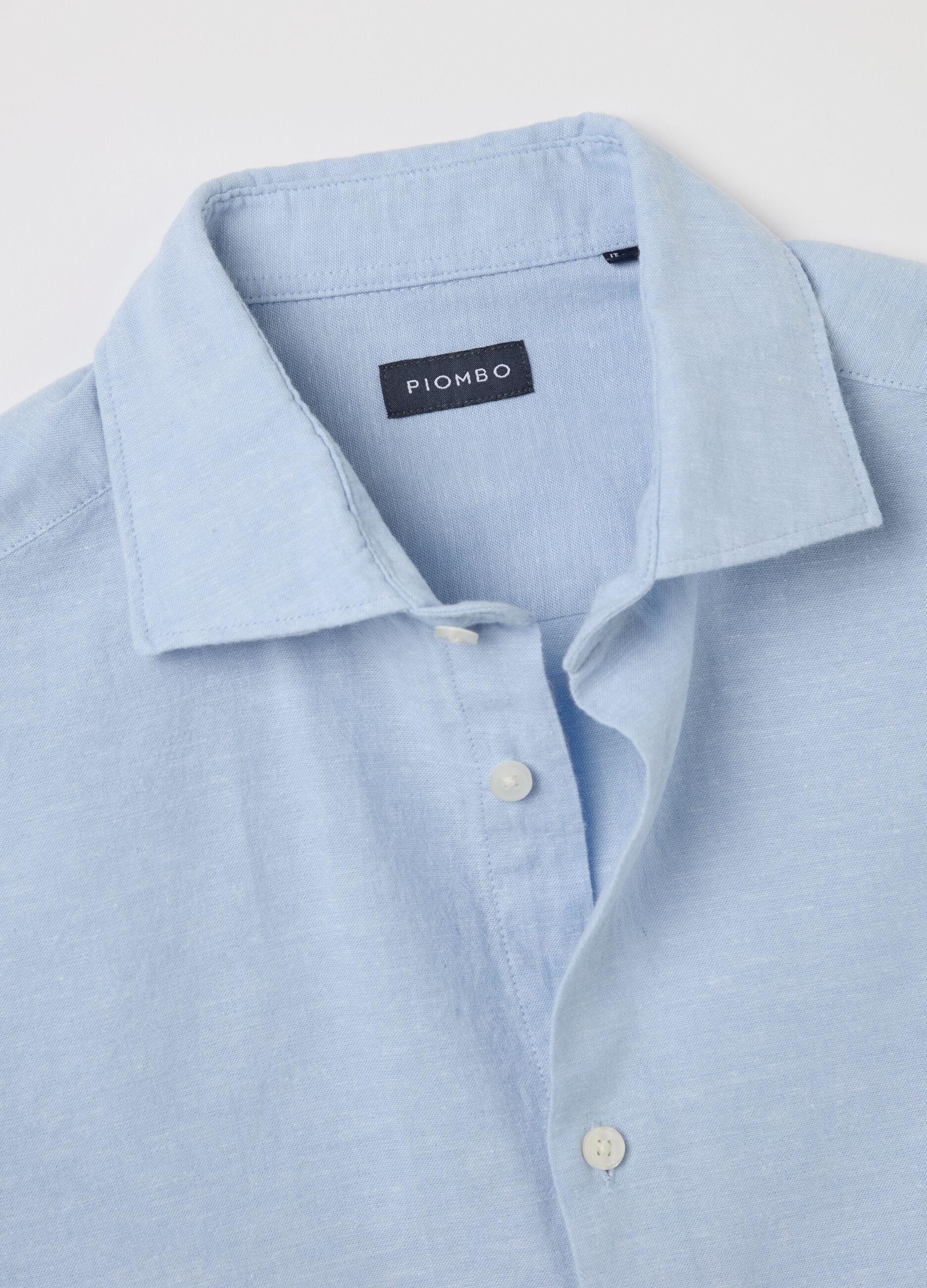 Regular-fit shirt in cotton and linen