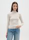 Beige Roll Neck Sweater with Fitted Fit_1