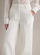 White Stretch Denim Wide Leg Trousers_3