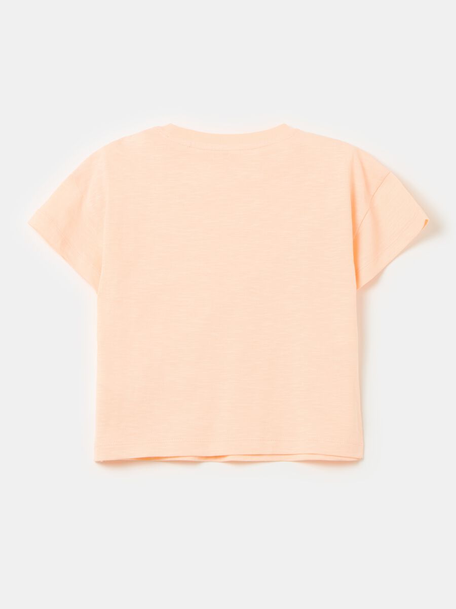 T-shirt in cotone con stampa stelle e strass_1
