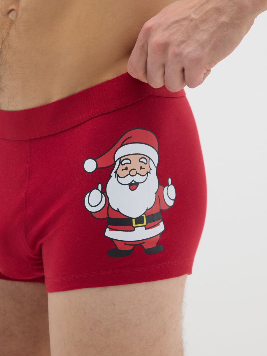 Red Christmas boxers in pure cotton regular fit with print_3