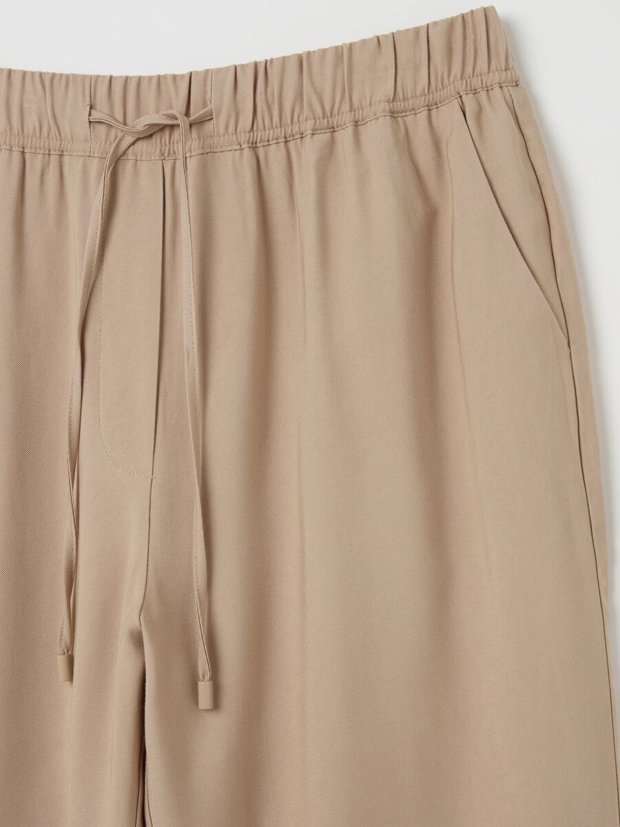 Viscose blend joggers with drawstring_5