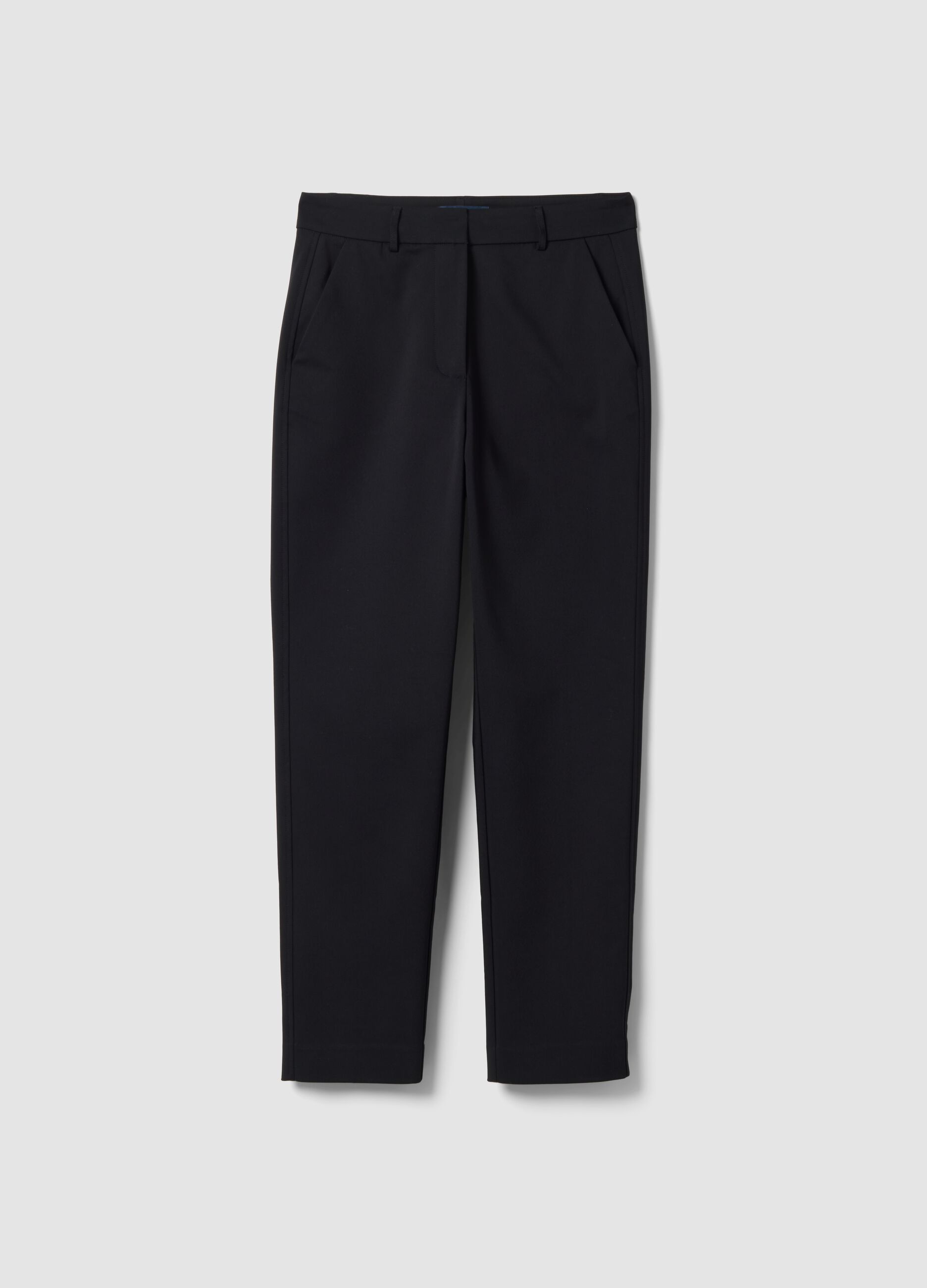 Pantaloni neri slim in cotone elasticizzato
