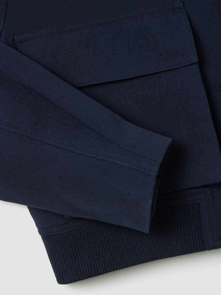 Blazer in misto blu regular fit con tasche_5