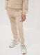 Beige pure cotton joggers with print for boys_2