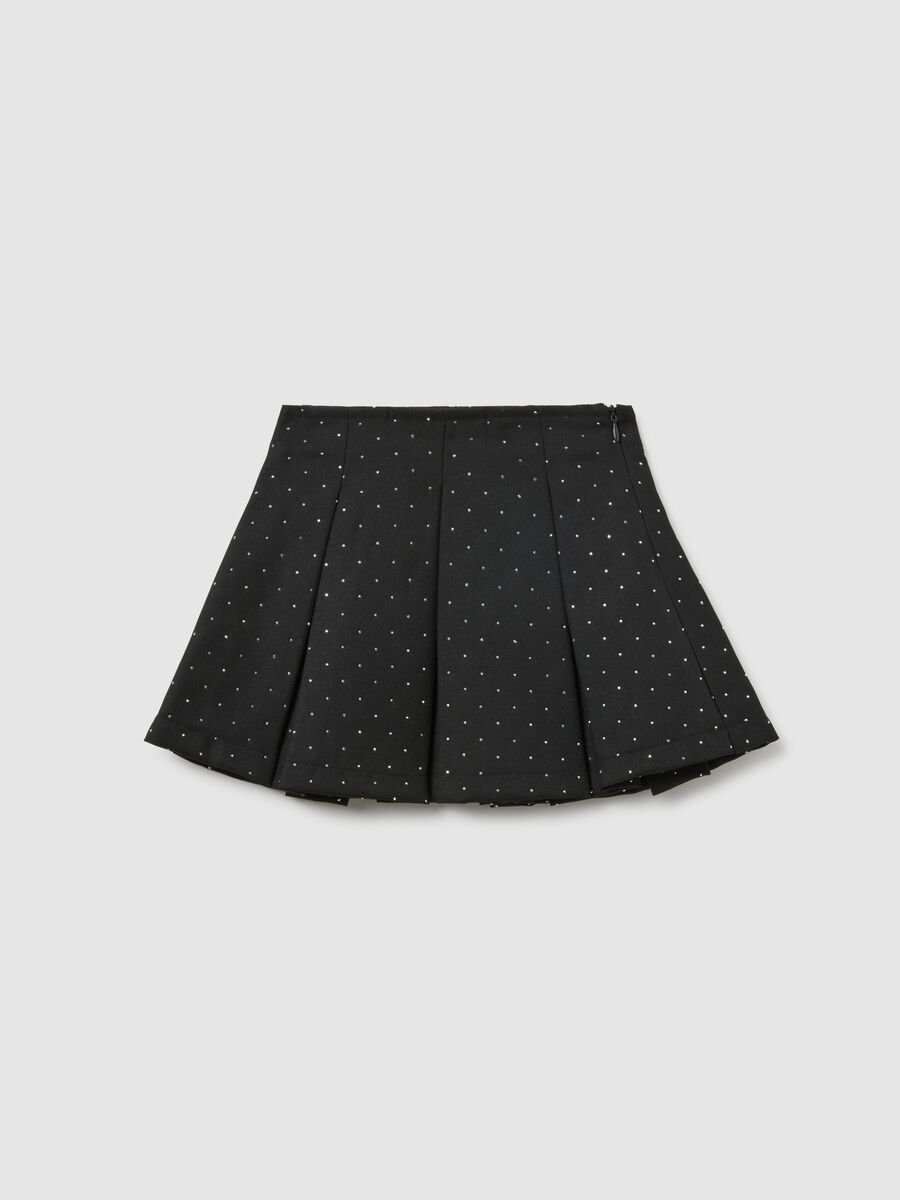 Minigonna nera plissettata da bambina regular fit_0