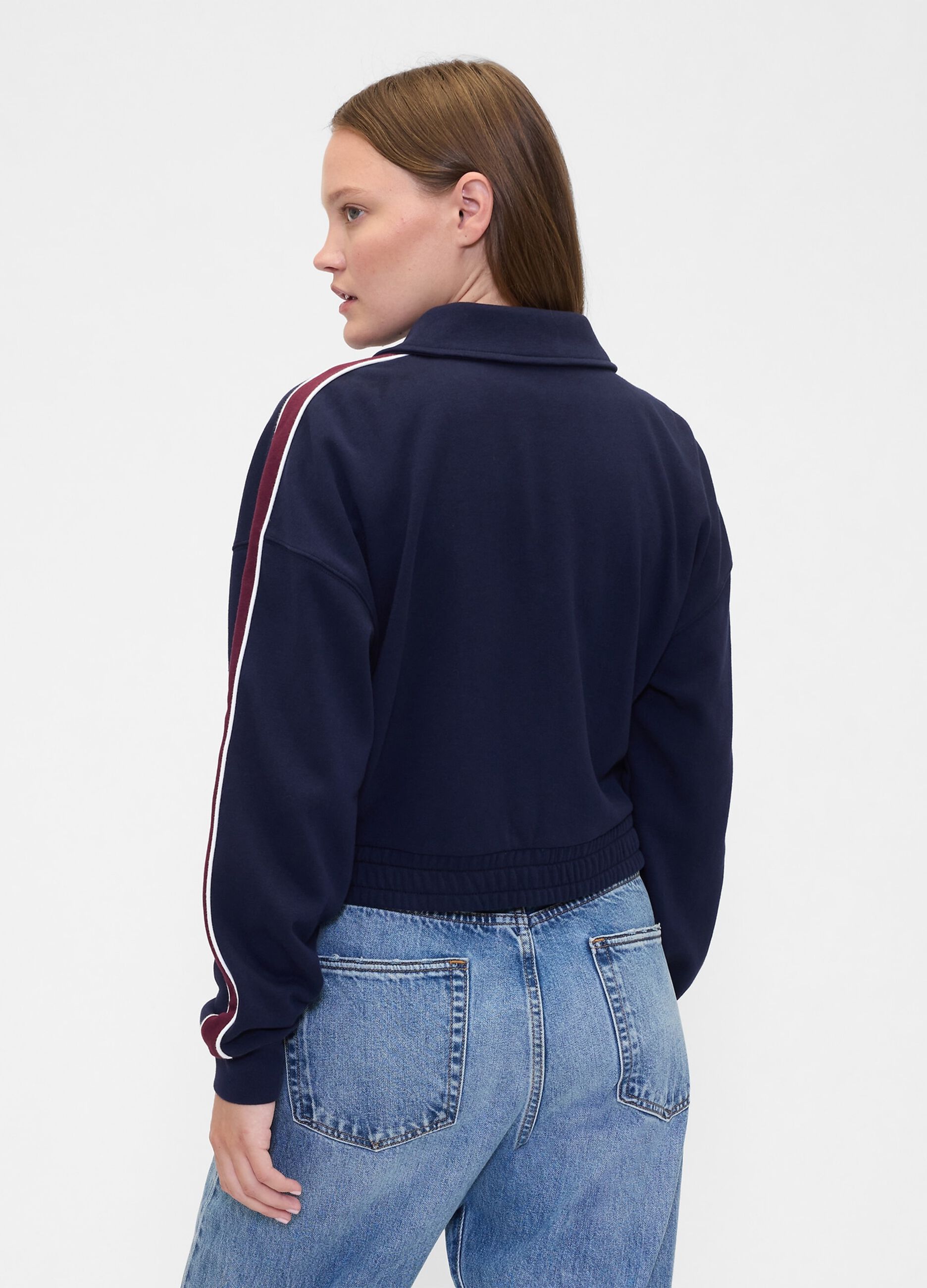 Felpa blu con zip integrale