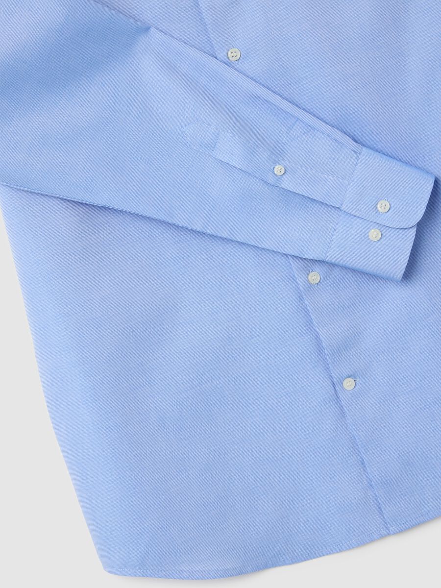 Men's blue pure cotton shirt easy iron_1