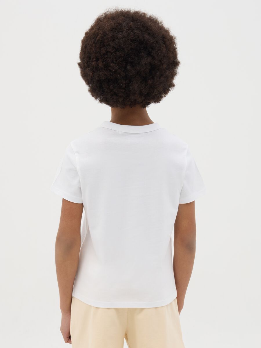 T-shirt da ragazza in puro cotone bianco regular fit e scollo rotondo_2
