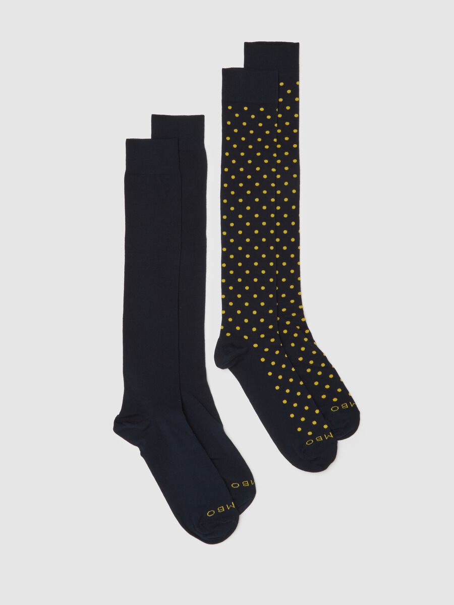 Multicolour stretch cotton socks twin pack_0