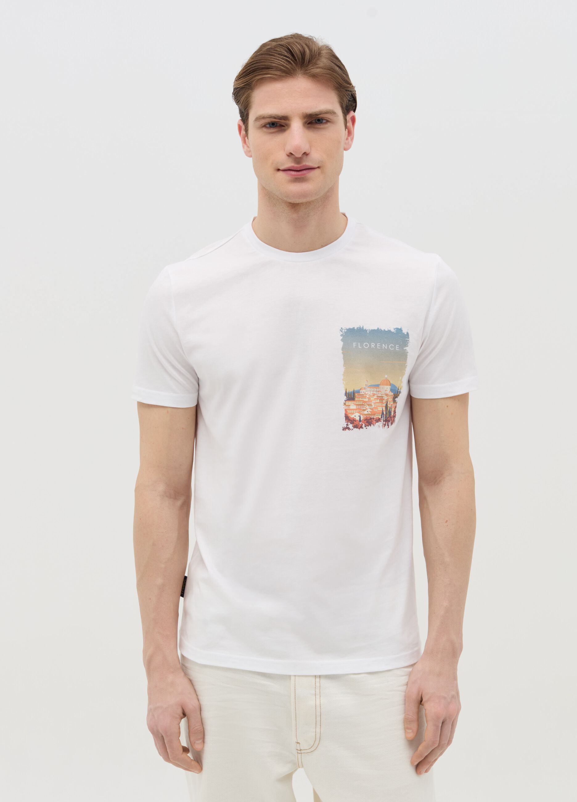 Cotton T-shirt with "Florence" print
