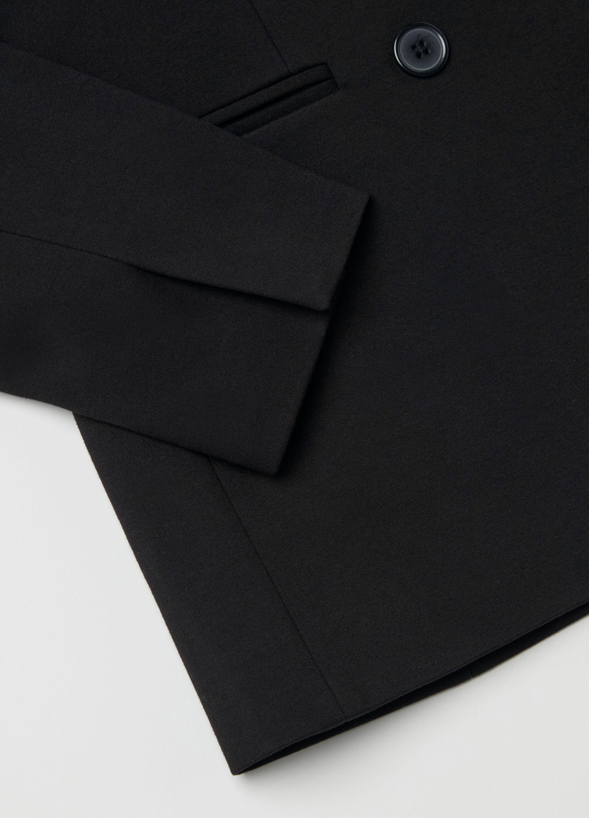 Double-breasted stretch blazer