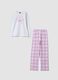 Mottled grey organic cotton and viscose blend crew-neck pyjamas_0