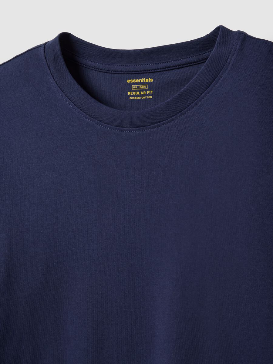 T-shirt in puro cotone blu regular fit_5